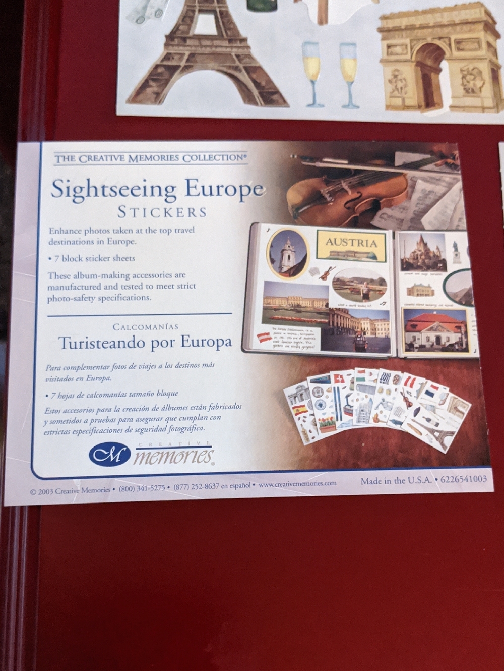 Creative Memories Collection Sightseeing Europe Stickers Complete Set
